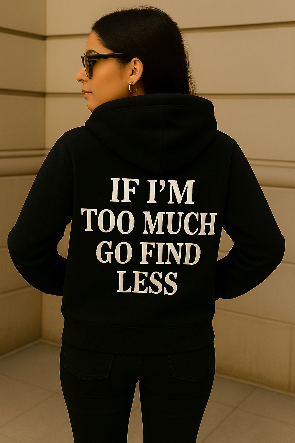 If I'm Too Much Go Find Less Hoodie, Oversized Graphic Sweatshirt For Women Manifest Hoodie