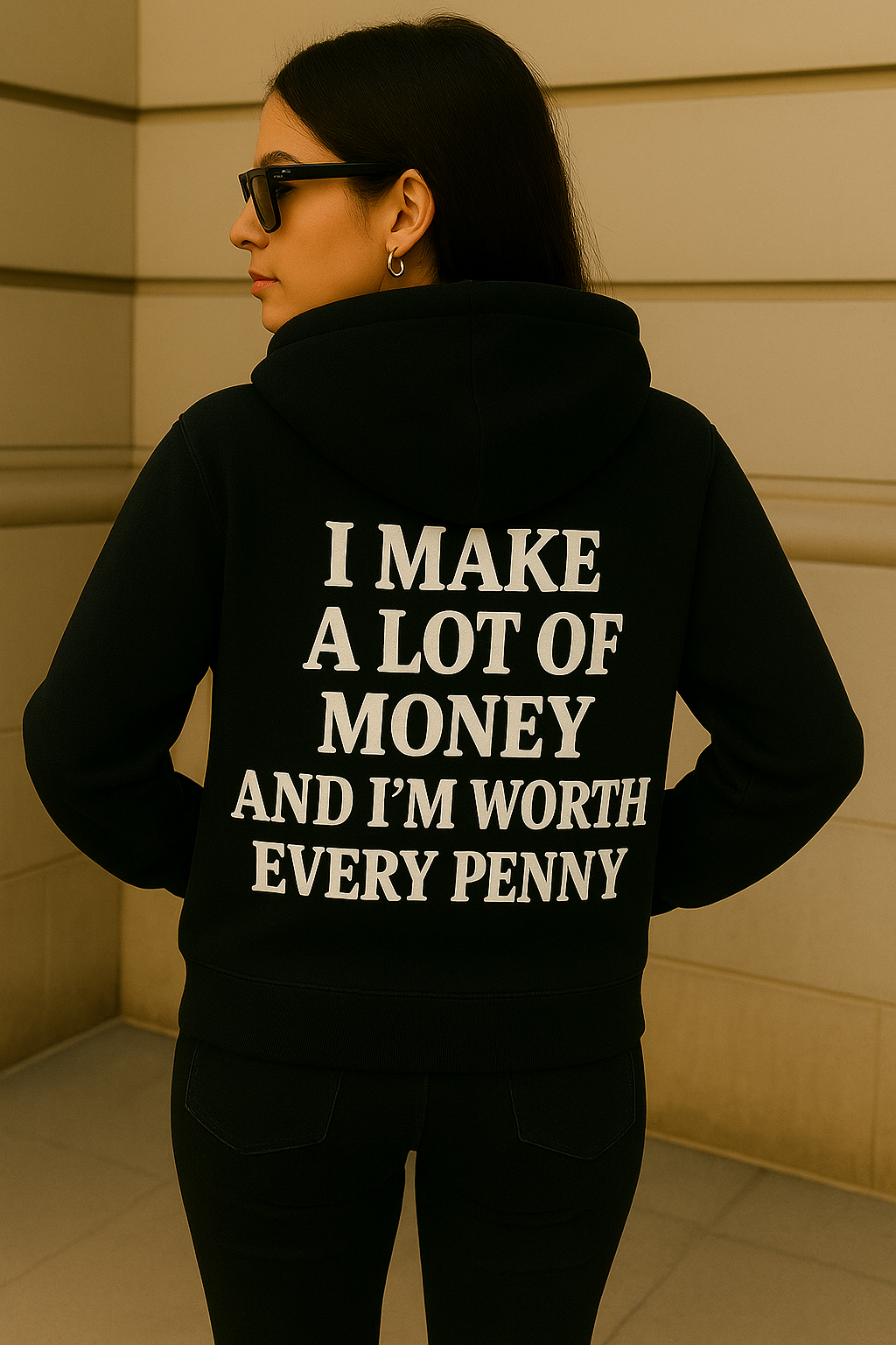 I Make A Lot Of Money And I'm Worth Every Penny Hoodie, Oversized Graphic Sweatshirt For Women Manifest Hoodie