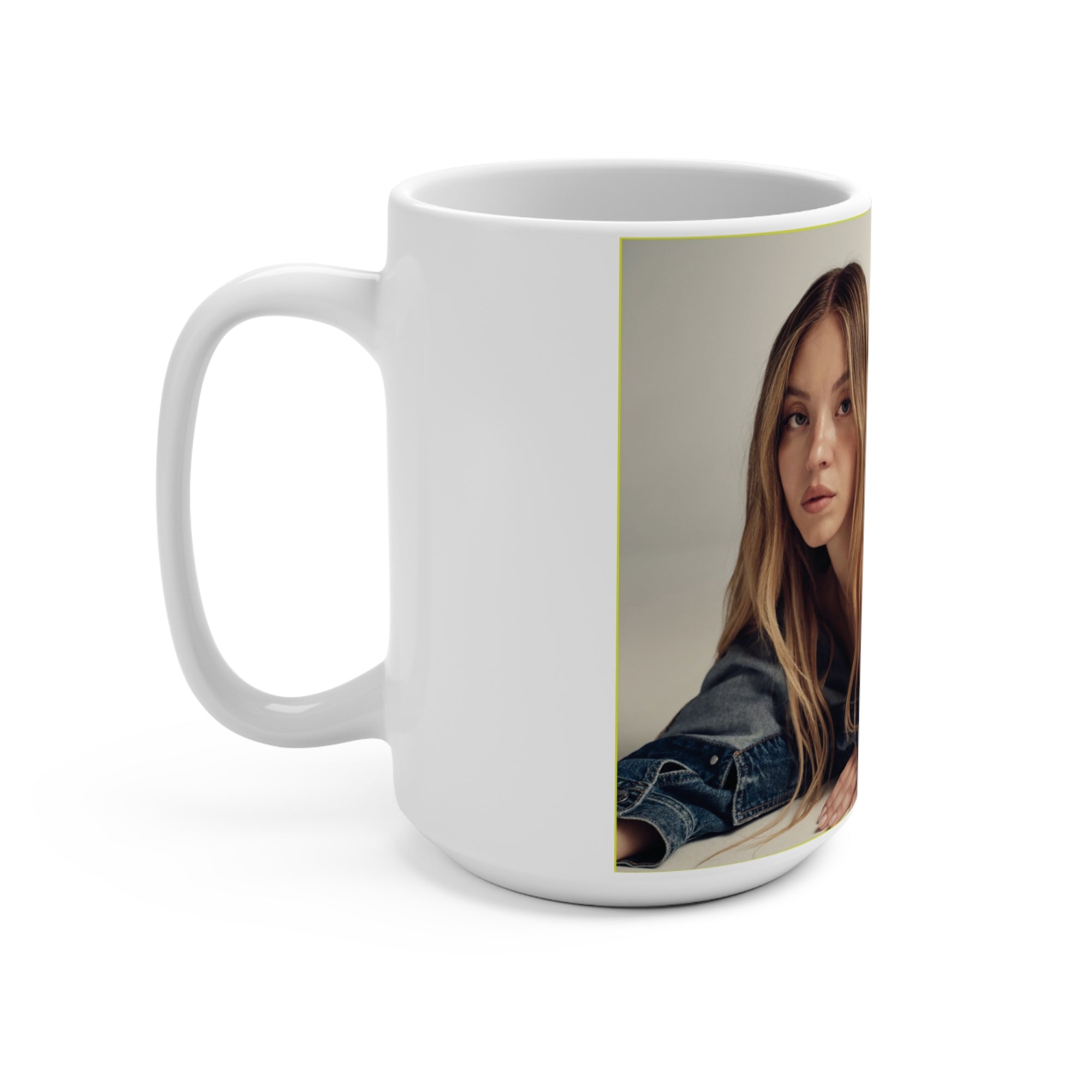 Sydney Sweeney Mug Sydney Sweeney Has Good Jeans Coffee Mug 15oz