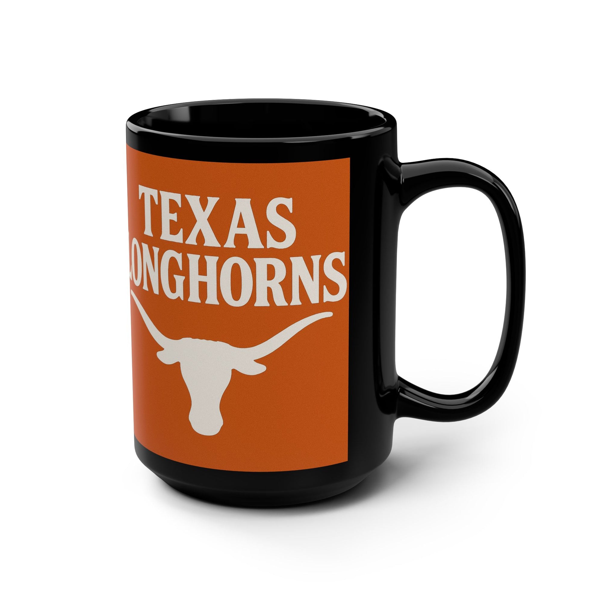 Texas Longhorns Black Mug, 15oz Texas Longhorns Coffee Mug Gift