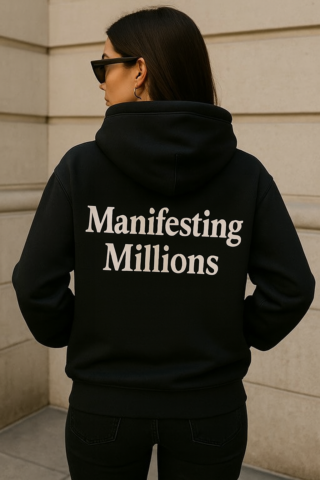 Manifesting Millions Hoodie, Oversized Graphic Sweatshirt For Women