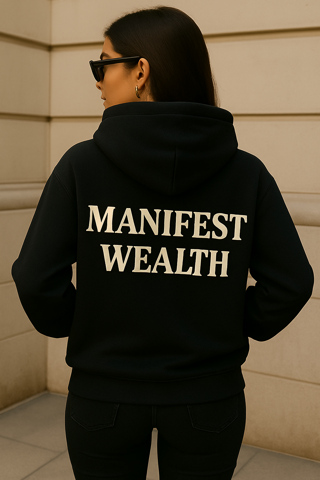 Manifest Wealth Hoodie, Oversized Graphic Sweatshirt For Women Female Entrepreneur Sweatshirt