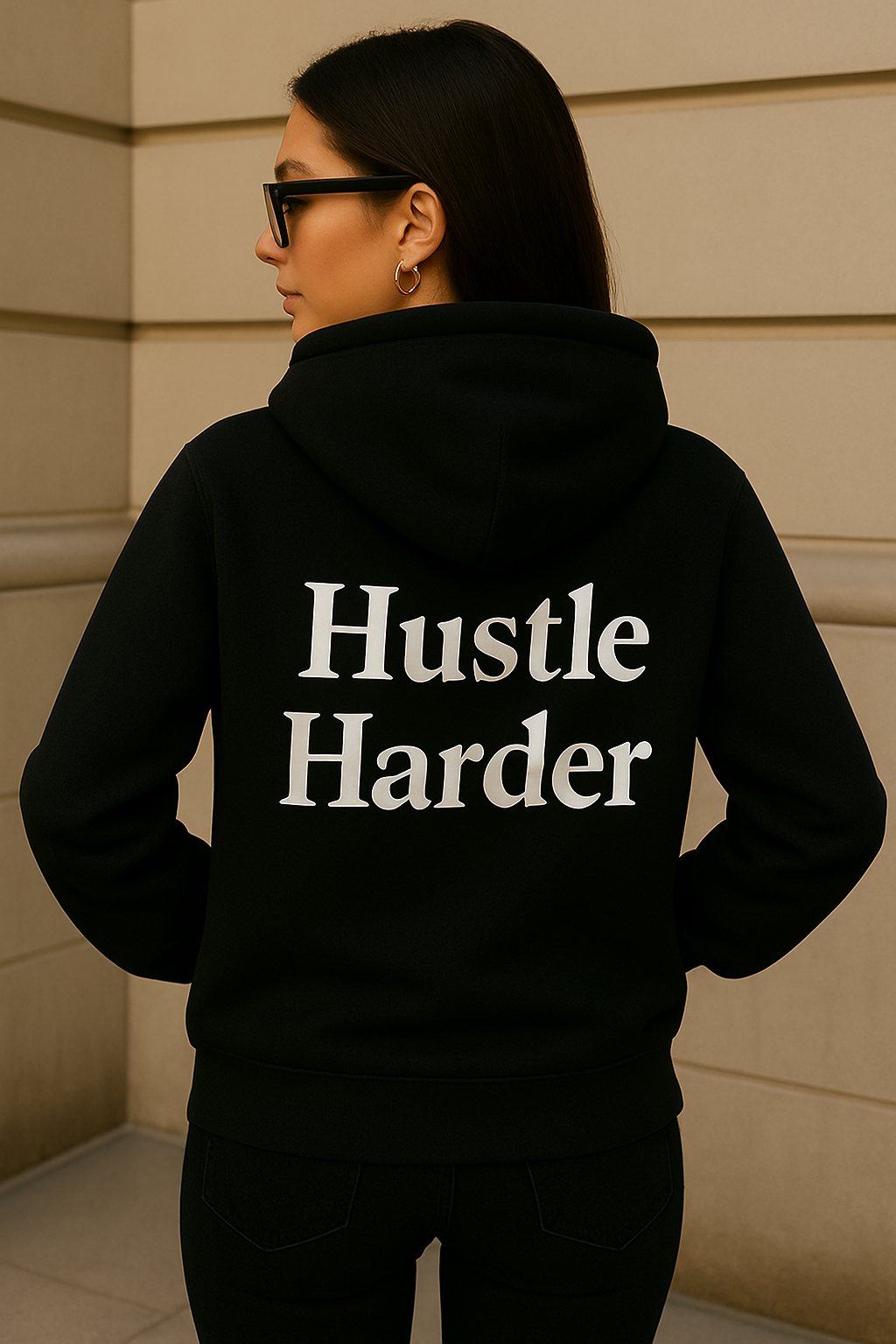 Hustle Harder Hoodie, Oversized Graphic Sweatshirt For Women Manifest Hoodie