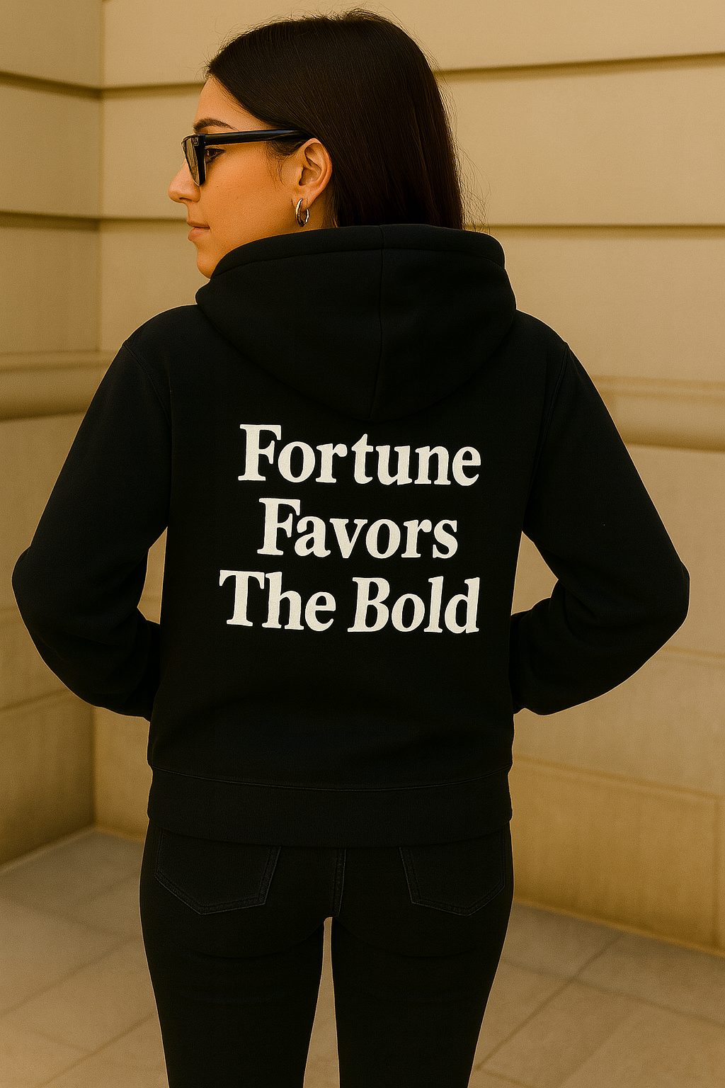 Fortune Favors The Bold Hoodie, Oversized Graphic Sweatshirt For Women Manifest Hoodie