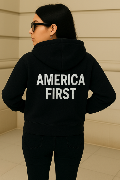 America First Hoodie, Oversized Graphic Sweatshirt