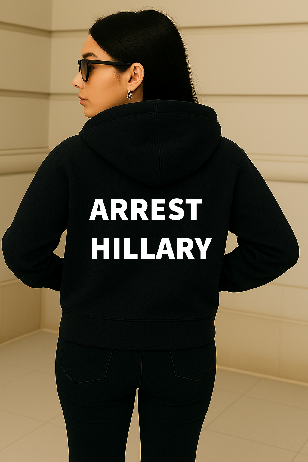 Arrest Hillary Hoodie, Oversized Graphic Sweatshirt