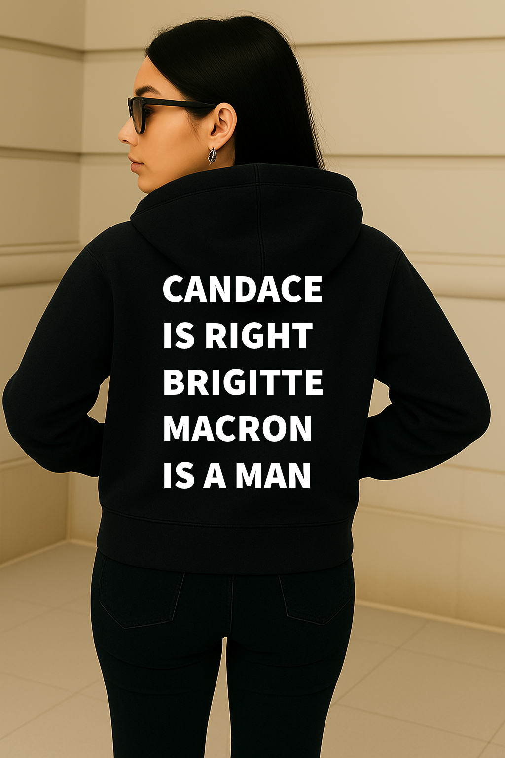 Candace Owens Brigitte Macron Is A Man Hoodie, Oversized Graphic Sweatshirt