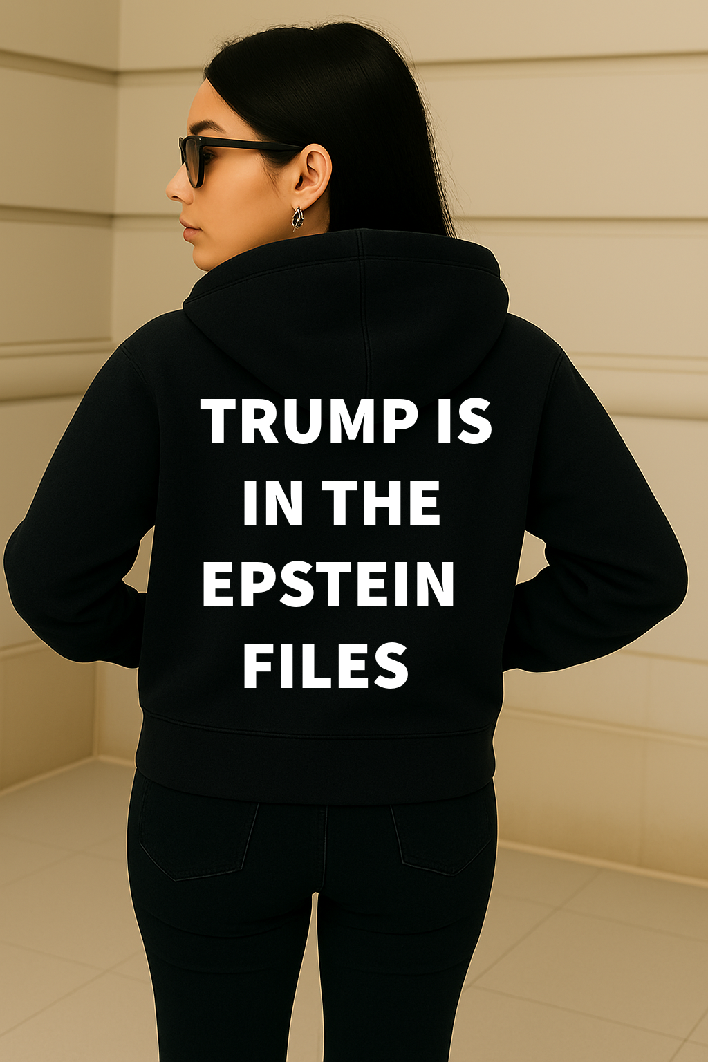 Trump Is In The Epstein Files Hoodie, Oversized Graphic Sweatshirt