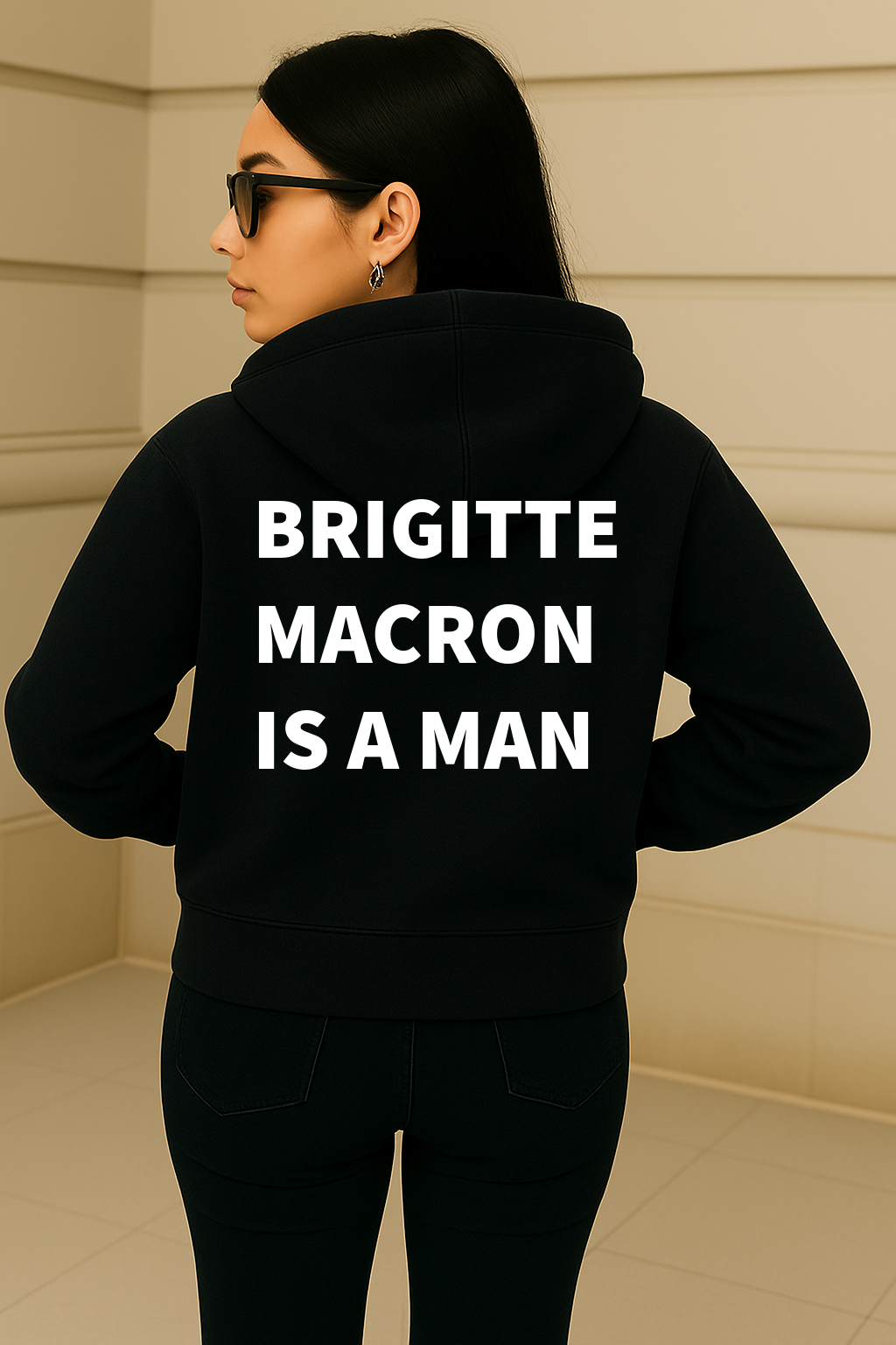 Brigitte Macron Is A Man Hoodie, Oversized Graphic Sweatshirt